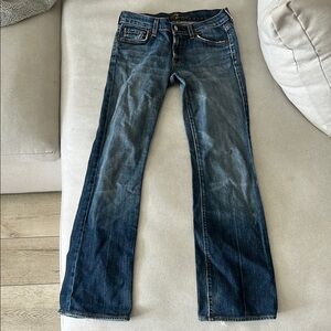 7 For All Mankind Low Rise Dark Blue Boot Leg Jeans